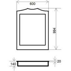 Зеркало Orange Classic F7-75ZE1 Орех