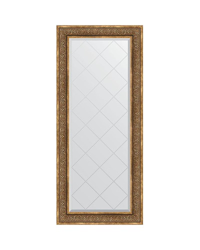 Зеркало Evoform Exclusive-G 159х69 BY 4163 с гравировкой в багетной раме - Вензель бронзовый 101 мм