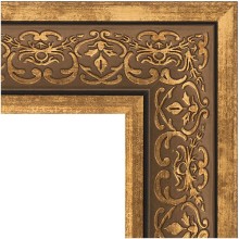 Зеркало Evoform Exclusive-G 159х69 BY 4163 с гравировкой в багетной раме - Вензель бронзовый 101 мм