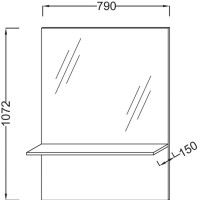 Зеркало с полкой розовой дерево 79х107,2 см Jacob Delafon Struktura EB1213-E13