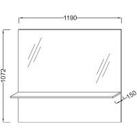 Зеркало с полкой розовое дерево 119х107,2 см  Jacob Delafon Struktura EB1215-E13