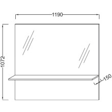 Зеркало с полкой розовое дерево 119х107,2 см  Jacob Delafon Struktura EB1215-E13