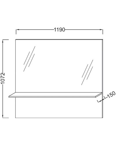 Зеркало с полкой розовое дерево 119х107,2 см  Jacob Delafon Struktura EB1215-E13
