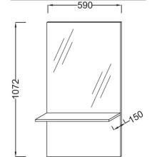 Зеркало с полкой белый 59x107,2 см Jacob Delafon Struktura EB1212-N18