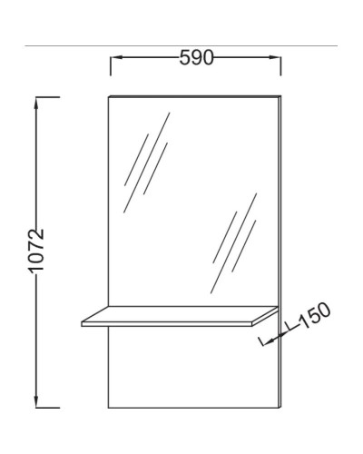 Зеркало с полкой белый 59x107,2 см Jacob Delafon Struktura EB1212-N18