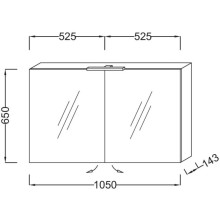 Зеркальный шкаф белый 105х65 см Jacob Delafon Odeon Up EB787RU-N18