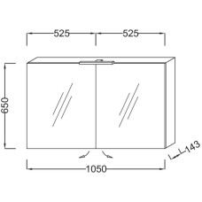 Зеркальный шкаф белый 105х65 см Jacob Delafon Odeon Up EB787RU-N18