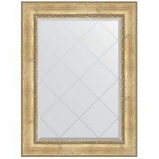 Зеркало Evoform Exclusive-G 110х82 BY 4213 с гравировкой в багетной раме - Состаренное серебро с орнаментом 120 мм