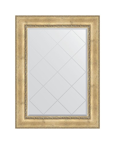 Зеркало Evoform Exclusive-G 110х82 BY 4213 с гравировкой в багетной раме - Состаренное серебро с орнаментом 120 мм