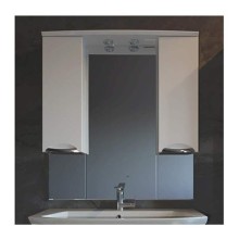 Зеркало со шкафом АСБ-мебель Мессина 100 9616 с подсветкой Белый