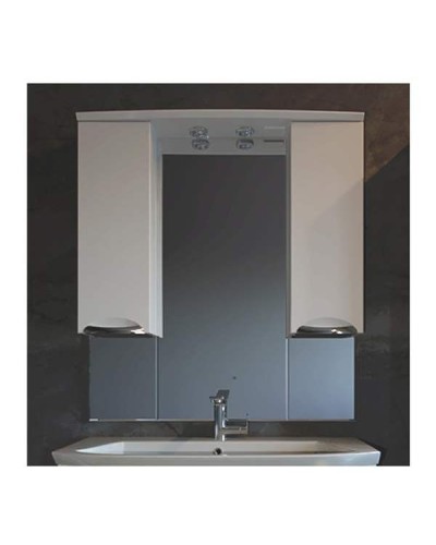 Зеркало со шкафом АСБ-мебель Мессина 100 9616 с подсветкой Белый