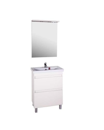 Зеркало АСБ-мебель Коста 60 11482 с подсветкой Ясень белый