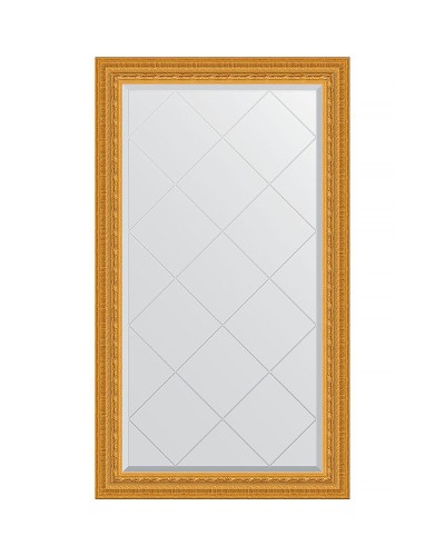 Зеркало Evoform Exclusive-G 129х75 BY 4224 с гравировкой в багетной раме - Сусальное золото 80 мм