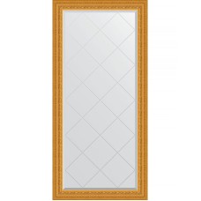 Зеркало Evoform Exclusive-G 157х75 BY 4267 с гравировкой в багетной раме - Сусальное золото 80 мм