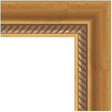 Зеркало Evoform Exclusive-G 135х73 BY 4260 с гравировкой в багетной раме - Состаренное золото с плетением 70 мм