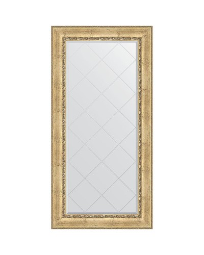 Зеркало Evoform Exclusive-G 164х82 BY 4299 с гравировкой в багетной раме - Состаренное серебро с орнаментом 120 мм