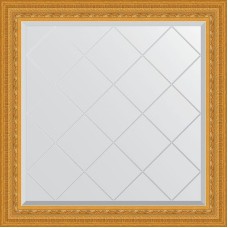 Зеркало Evoform Exclusive-G 85х85 BY 4310 с гравировкой в багетной раме - Сусальное золото 80 мм