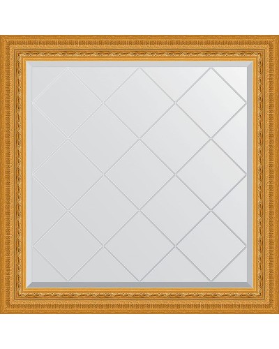Зеркало Evoform Exclusive-G 85х85 BY 4310 с гравировкой в багетной раме - Сусальное золото 80 мм