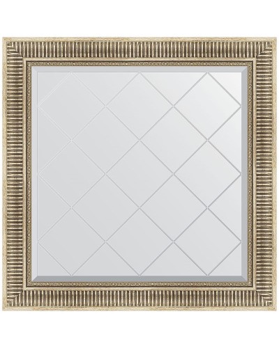 Зеркало Evoform Exclusive-G 87х87 BY 4325 с гравировкой в багетной раме - Серебряный акведук 93 мм