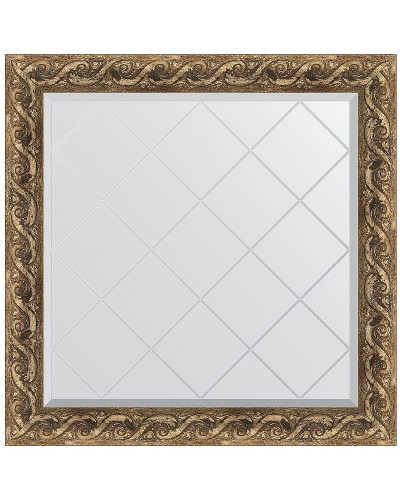 Зеркало Evoform Exclusive-G 86х86 BY 4313 с гравировкой в багетной раме - Фреска 84 мм