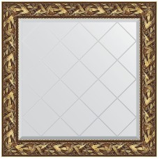 Зеркало Evoform Exclusive-G 89х89 BY 4328 с гравировкой в багетной раме - Византия золото 99 мм