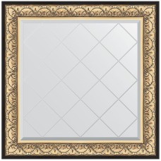 Зеркало Evoform Exclusive-G 90х90 BY 4337 с гравировкой в багетной раме - Барокко золото 106 мм