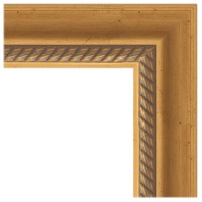 Зеркало Evoform Exclusive-G 118х93 BY 4346 с гравировкой в багетной раме - Состаренное золото с плетением 70 мм