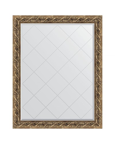 Зеркало Evoform Exclusive-G 121х96 BY 4356 с гравировкой в багетной раме - Фреска 84 мм
