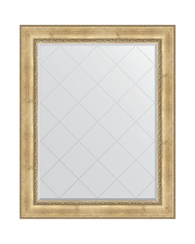 Зеркало Evoform Exclusive-G 127х102 BY 4385 с гравировкой в багетной раме - Состаренное серебро с орнаментом 120 мм