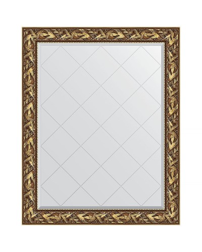 Зеркало Evoform Exclusive-G 124х99 BY 4371 с гравировкой в багетной раме - Византия золото 99 мм