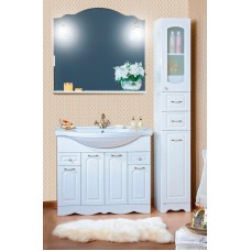 Зеркало Бриклаер Анна 100 4627125411342 с подсветкой Белое глянцевое