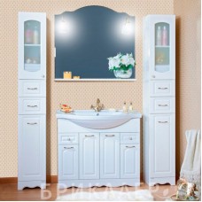 Зеркало Бриклаер Анна 100 4627125411342 с подсветкой Белое глянцевое