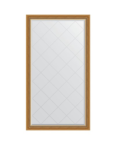 Зеркало Evoform Exclusive-G 168х93 BY 4389 с гравировкой в багетной раме - Состаренное золото с плетением 70 мм
