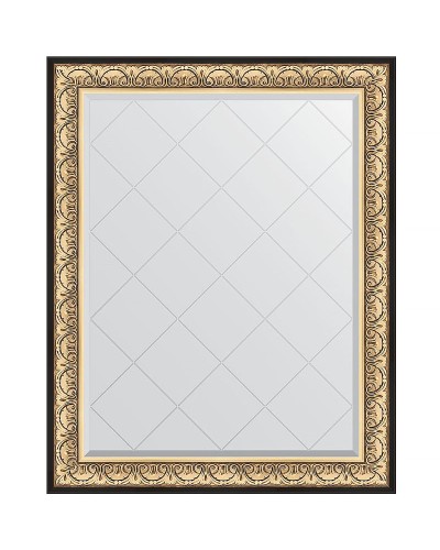 Зеркало Evoform Exclusive-G 125х100 BY 4380 с гравировкой в багетной раме - Барокко золото 106 мм