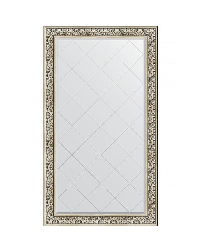 Зеркало Evoform Exclusive-G 175х100 BY 4424 с гравировкой в багетной раме - Барокко серебро 106 мм