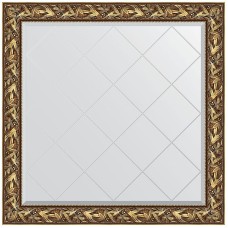Зеркало Evoform Exclusive-G 109х109 BY 4457 с гравировкой в багетной раме - Византия золото 99 мм