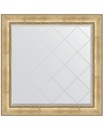 Зеркало Evoform Exclusive-G 112х112 BY 4471 с гравировкой в багетной раме - Состаренное серебро с орнаментом 120 мм