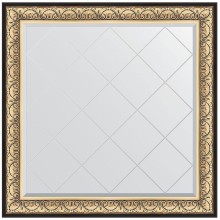 Зеркало Evoform Exclusive-G 110х110 BY 4466 с гравировкой в багетной раме - Барокко золото 106 мм