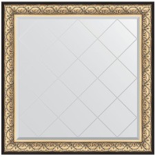 Зеркало Evoform Exclusive-G 110х110 BY 4466 с гравировкой в багетной раме - Барокко золото 106 мм