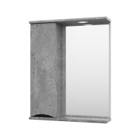 Атлантик - 60 Зеркало с 1 шкаф. серый камень левый