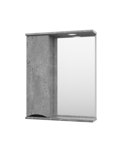 Атлантик - 60 Зеркало с 1 шкаф. серый камень левый