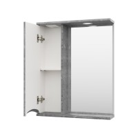 Атлантик - 60 Зеркало с 1 шкаф. серый камень левый