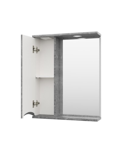 Атлантик - 60 Зеркало с 1 шкаф. серый камень левый