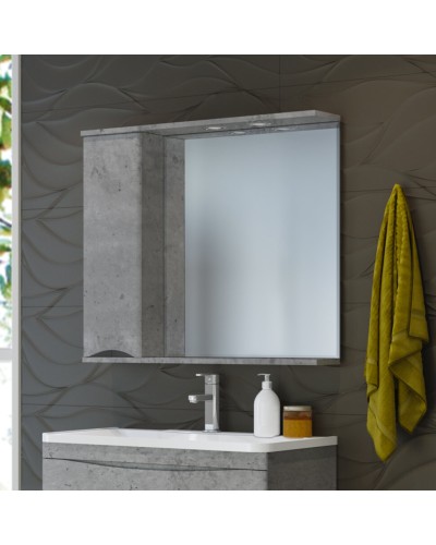 Атлантик - 60 Зеркало с 1 шкаф. серый камень левый