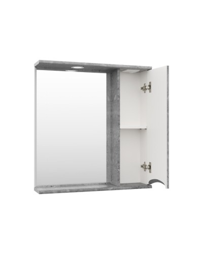 Атлантик - 70 Зеркало с 1 шкаф. серый камень правый