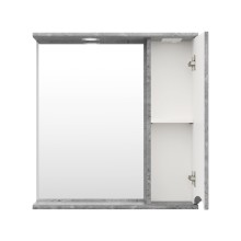 Атлантик - 70 Зеркало с 1 шкаф. серый камень правый