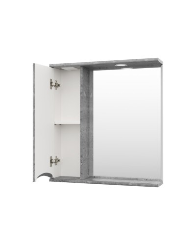 Атлантик - 70 Зеркало с 1 шкаф. серый камень левый