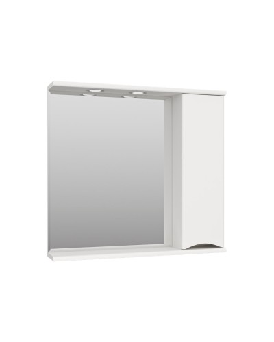 Атлантик - 80 Зеркало с 1 шкаф. белый правый