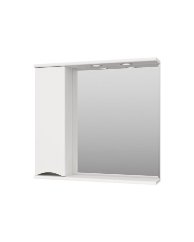 Атлантик - 80 Зеркало с 1 шкаф. белый левый