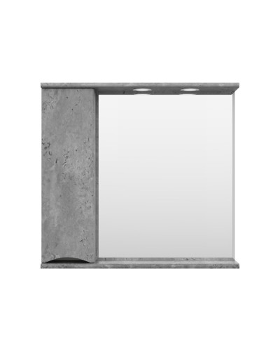 Атлантик - 80 Зеркало с 1 шкаф. серый камень левый